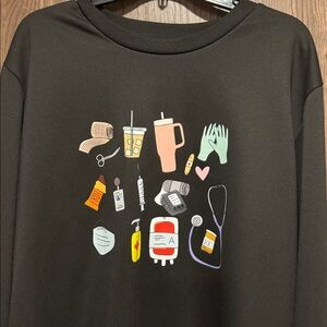 Black Graphic Women Sweater